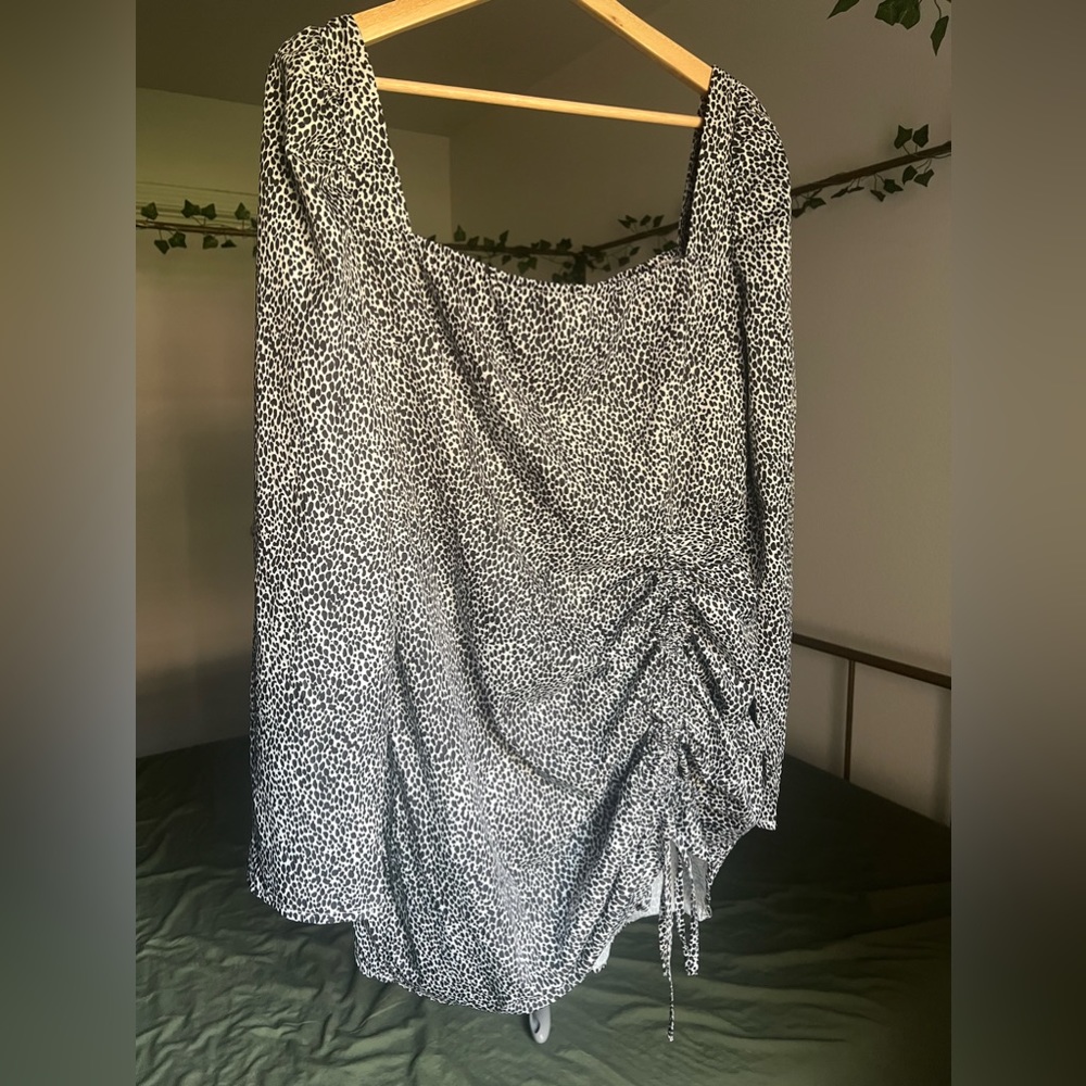 PrettyLittleThing Plus Sinched Sundress Leopard Polka Dot Print